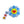 Load image into Gallery viewer, Takashi Murakami Plush Rainbow Flower Pin and Key Chain (Blue) - Untied AU