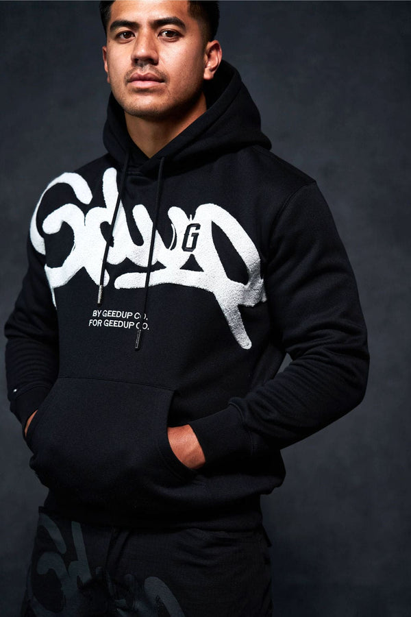 Geedup Handstyle G Hoodie Black Light Grey - lifestyle