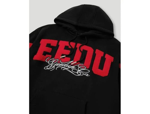 Geedup Team Logo / Handstyle Hoodie "Black Red" - UNTIED AU