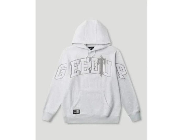 Geedup x Trapstar Team Logo Irongate T Hoodie White Marle Grey - UNTIED AU