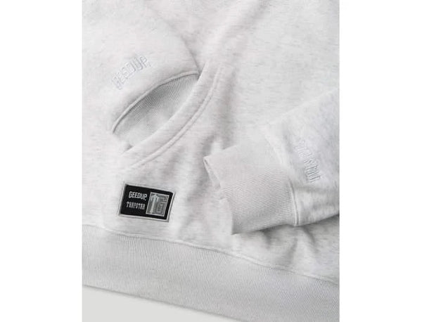 Geedup x Trapstar Team Logo Irongate T Hoodie White Marle Grey - UNTIED AU