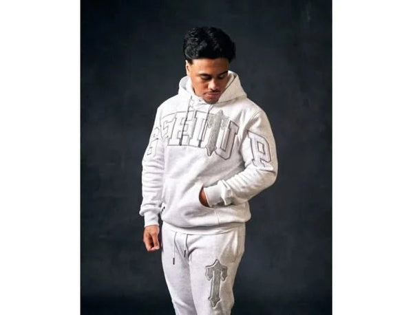 Geedup x Trapstar Team Logo Irongate T Hoodie White Marle Grey - UNTIED AU