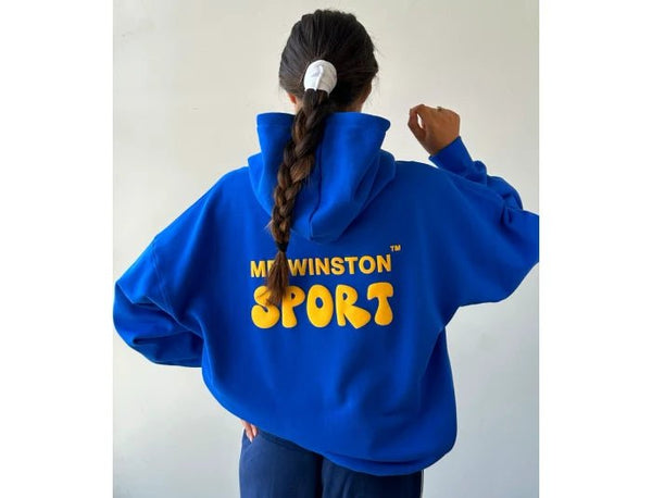 Mr Winston Royal Blue Puff Hooded Sweat - Untied AU