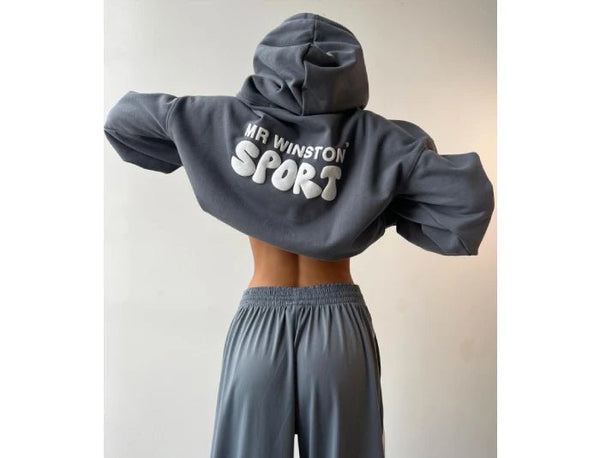 Mr Winston Vintage Grey Puff Hooded Sweat - Untied AU
