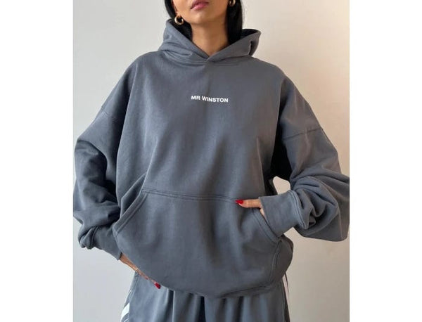 Mr Winston Vintage Grey Puff Hooded Sweat - Untied AU