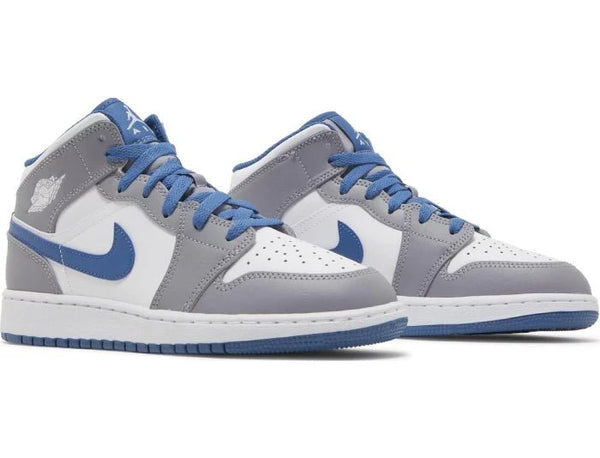 Nike Air Jordan 1 Mid 'Cement True Blue' Women's (GS) - Untied AU