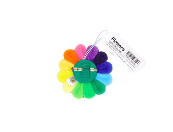 Takashi Murakami Plush Rainbow Flower Pin and Key Chain (Black) - Untied AU